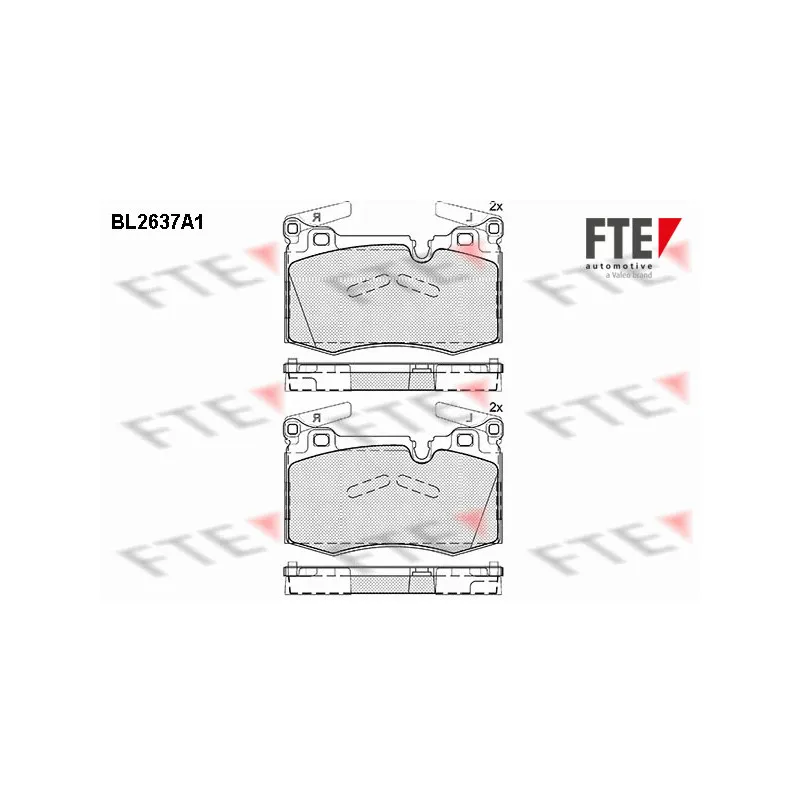 Jeu de 4 plaquettes de frein avant FTE BL2637A1