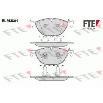 Jeu de 4 plaquettes de frein avant FTE BL2638A1
