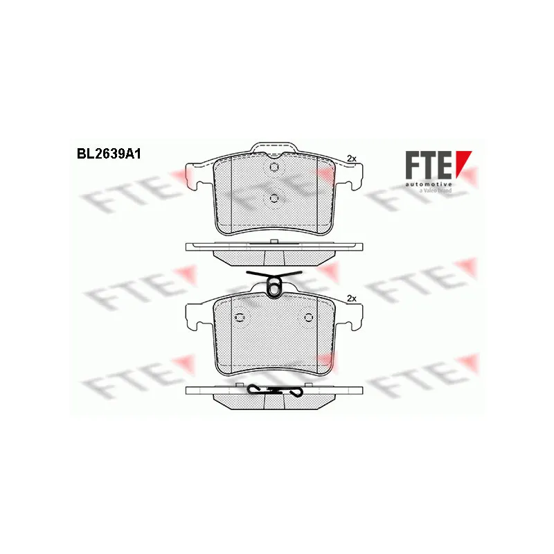 Jeu de 4 plaquettes de frein arrière FTE BL2639A1