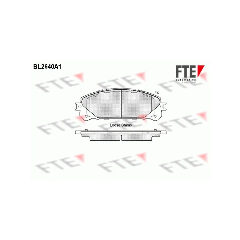 Jeu de 4 plaquettes de frein avant FTE BL2640A1