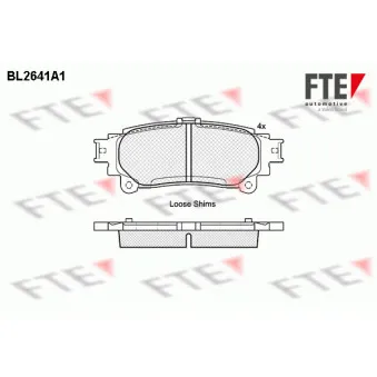 Jeu de 4 plaquettes de frein arrière FTE BL2641A1