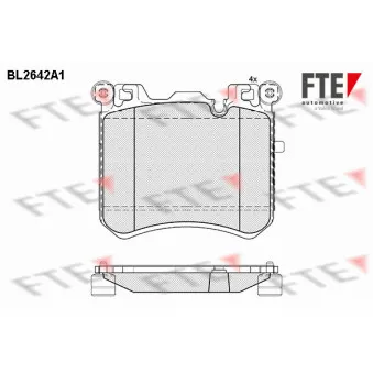 Jeu de 4 plaquettes de frein avant FTE BL2642A1