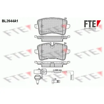 Jeu de 4 plaquettes de frein arrière FTE BL2644A1