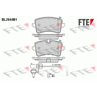 Jeu de 4 plaquettes de frein arrière FTE BL2644B1