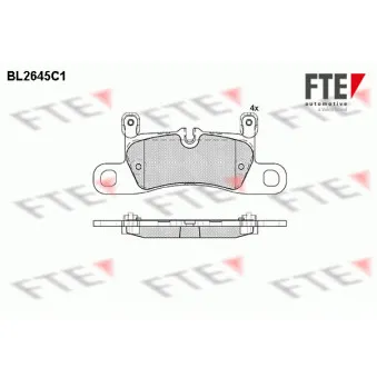 Jeu de 4 plaquettes de frein arrière FTE BL2645C1