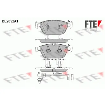 Jeu de 4 plaquettes de frein avant FTE BL2652A1