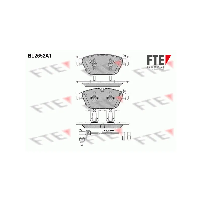 Jeu de 4 plaquettes de frein avant FTE BL2652A1
