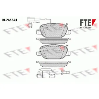 Jeu de 4 plaquettes de frein arrière FTE BL2655A1