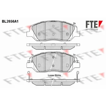 Jeu de 4 plaquettes de frein avant FTE BL2656A1