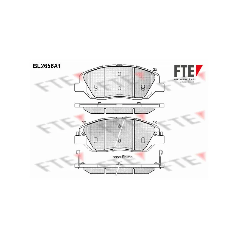 Jeu de 4 plaquettes de frein avant FTE BL2656A1