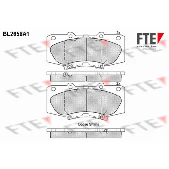 Jeu de 4 plaquettes de frein avant FTE BL2658A1