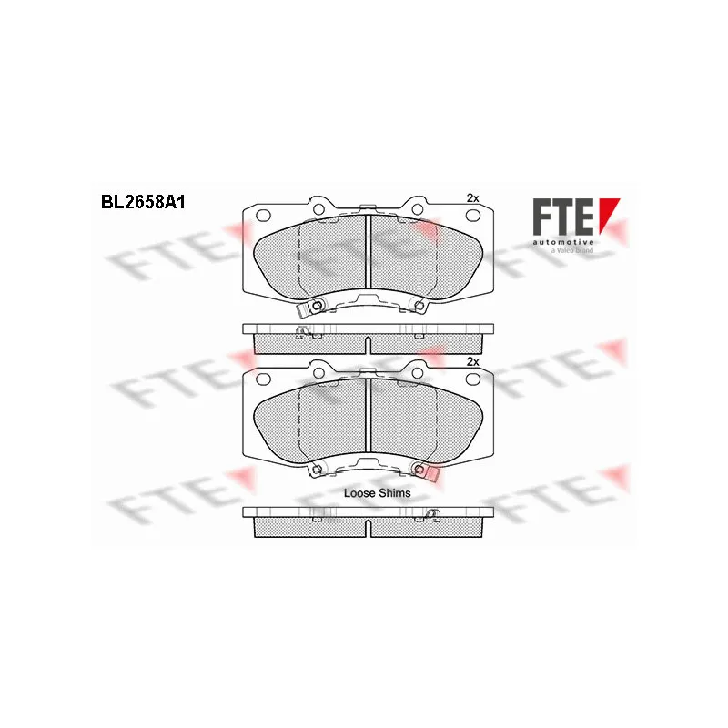 Jeu de 4 plaquettes de frein avant FTE BL2658A1
