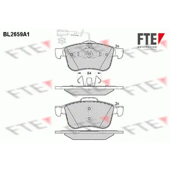 Jeu de 4 plaquettes de frein avant FTE BL2659A1