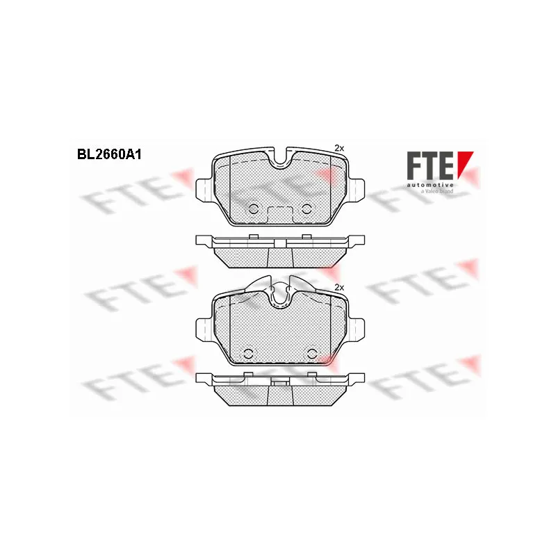 Jeu de 4 plaquettes de frein arrière FTE BL2660A1