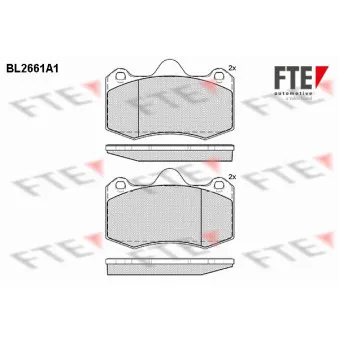 Jeu de 4 plaquettes de frein avant FTE BL2661A1