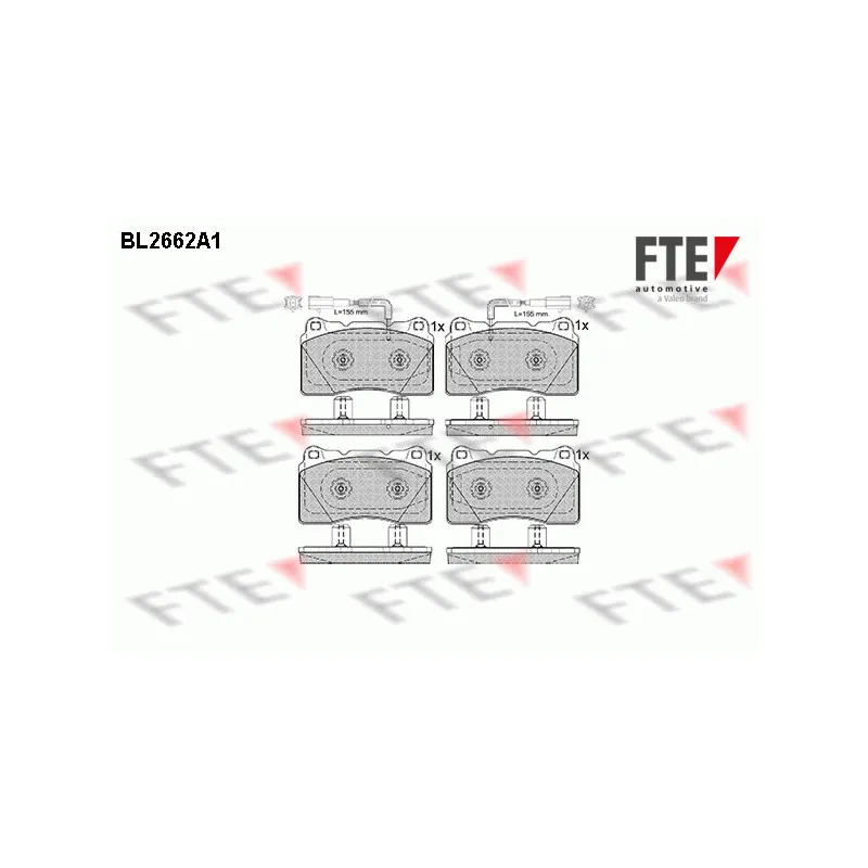 Jeu de 4 plaquettes de frein avant FTE BL2662A1