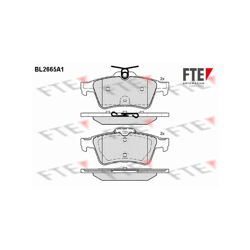 Jeu de 4 plaquettes de frein arrière FTE BL2665A1