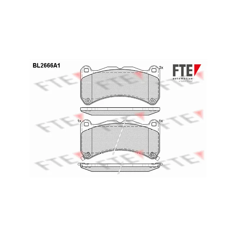 Jeu de 4 plaquettes de frein avant FTE BL2666A1