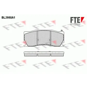 Jeu de 4 plaquettes de frein avant FTE BL2668A1