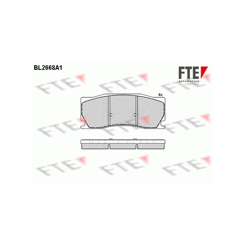 Jeu de 4 plaquettes de frein avant FTE BL2668A1