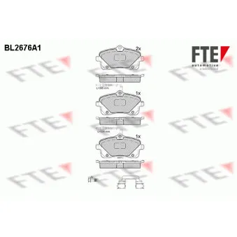 Jeu de 4 plaquettes de frein avant FTE BL2676A1