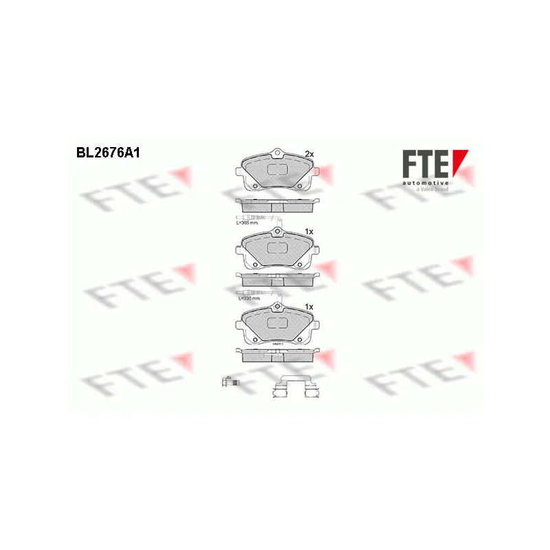 Jeu de 4 plaquettes de frein avant FTE BL2676A1