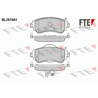Jeu de 4 plaquettes de frein avant FTE BL2679A1