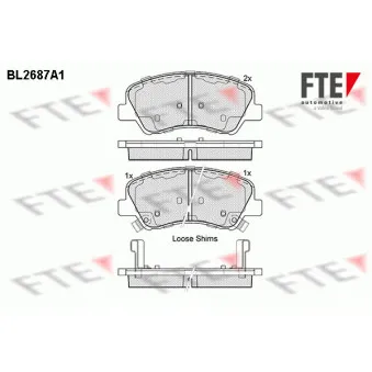 Jeu de 4 plaquettes de frein avant FTE BL2687A1