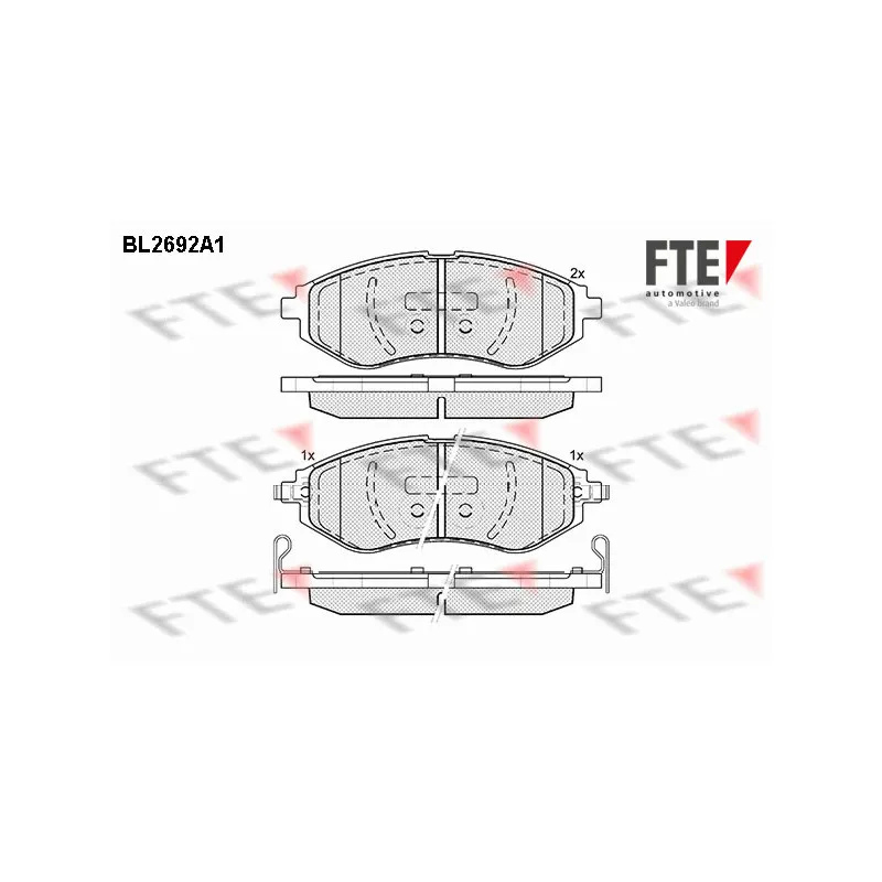 Jeu de 4 plaquettes de frein avant FTE BL2692A1