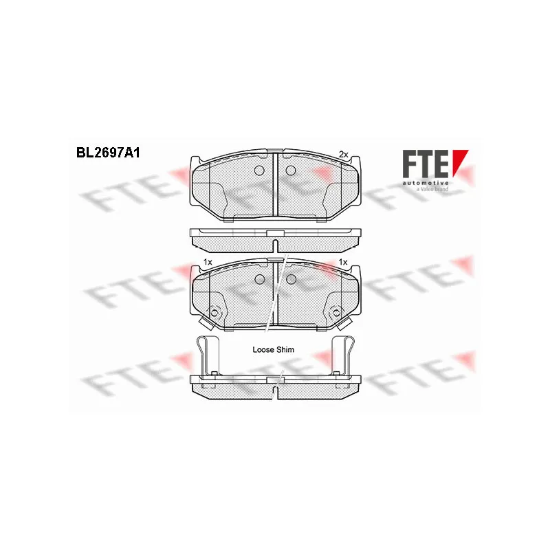 Jeu de 4 plaquettes de frein avant FTE BL2697A1