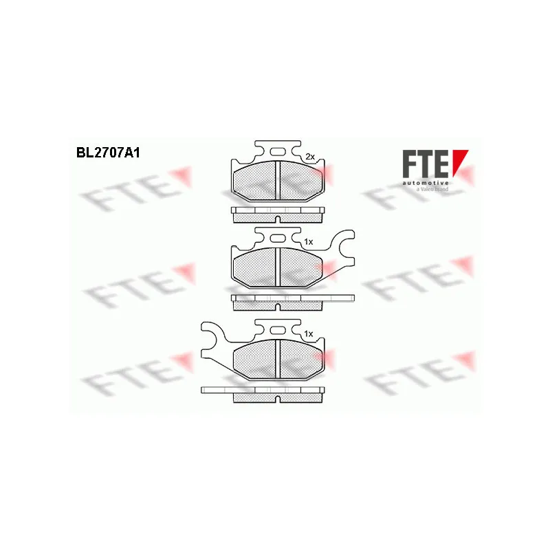 Jeu de 4 plaquettes de frein avant FTE BL2707A1