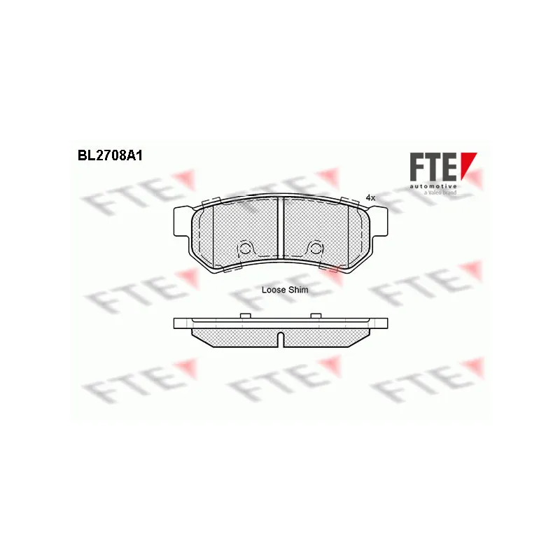 Jeu de 4 plaquettes de frein arrière FTE BL2708A1