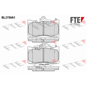 Jeu de 4 plaquettes de frein avant FTE BL2709A1
