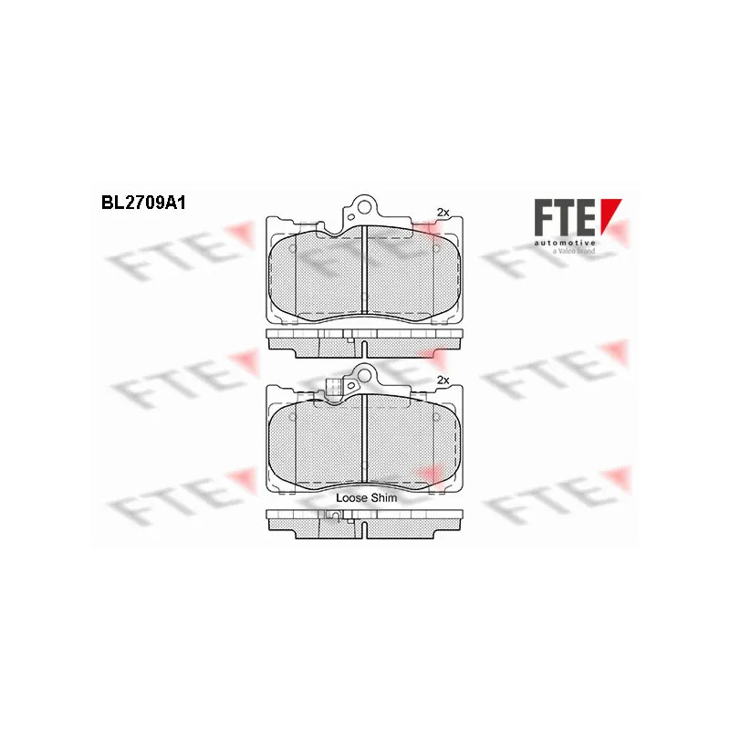 Jeu de 4 plaquettes de frein avant FTE BL2709A1