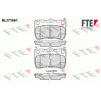 Jeu de 4 plaquettes de frein arrière FTE BL2710A1