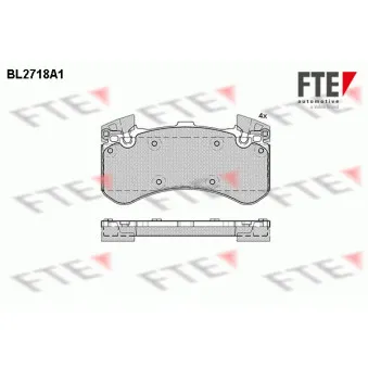 Jeu de 4 plaquettes de frein avant FTE BL2718A1