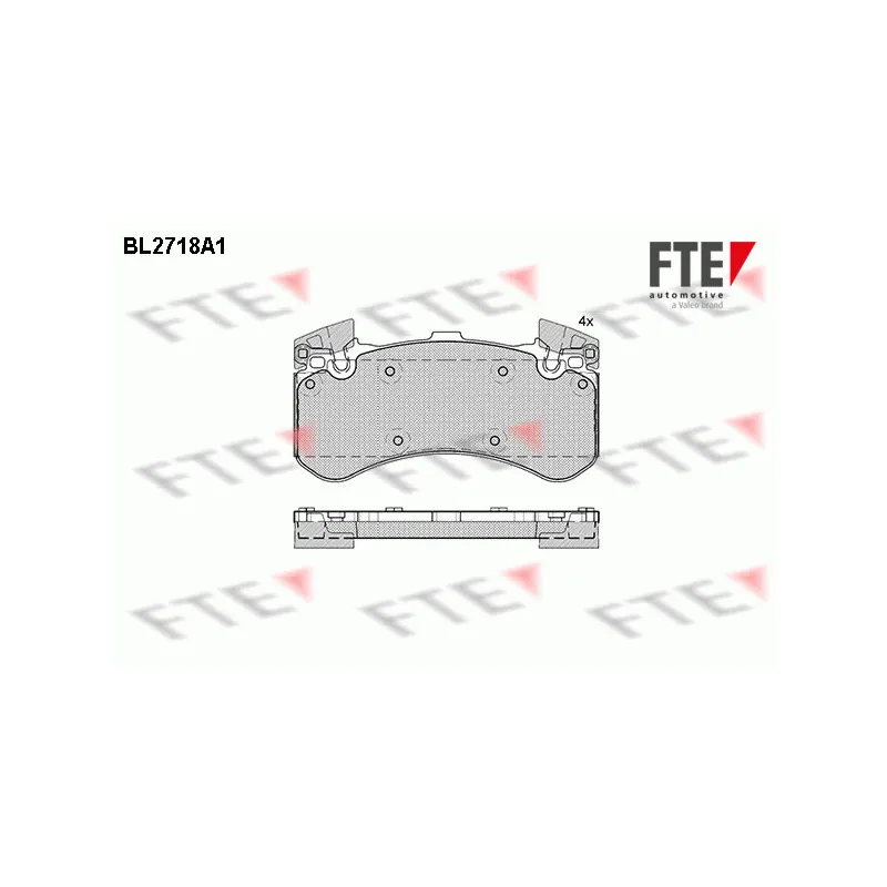 Jeu de 4 plaquettes de frein avant FTE BL2718A1