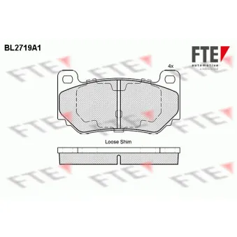 Jeu de 4 plaquettes de frein avant FTE BL2719A1