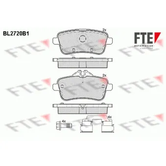 Jeu de 4 plaquettes de frein arrière FTE BL2720B1
