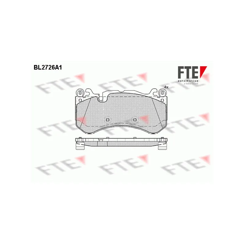 Jeu de 4 plaquettes de frein avant FTE BL2726A1