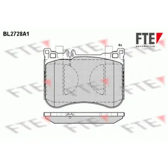 Jeu de 4 plaquettes de frein avant FTE BL2728A1
