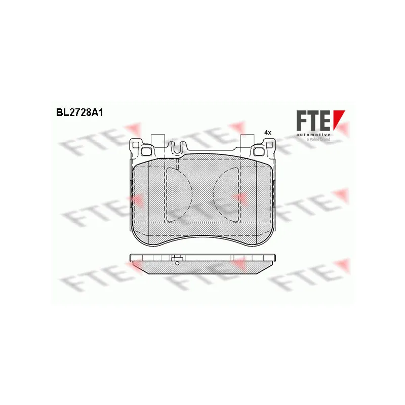 Jeu de 4 plaquettes de frein avant FTE BL2728A1