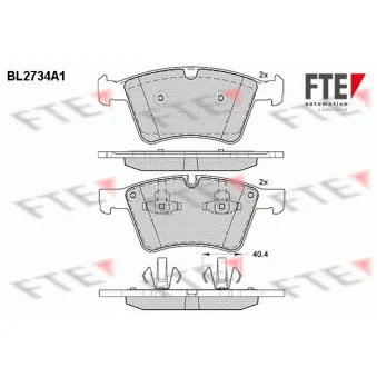 Jeu de 4 plaquettes de frein avant FTE BL2734A1