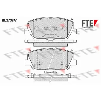 Jeu de 4 plaquettes de frein avant FTE BL2738A1