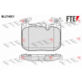 Jeu de 4 plaquettes de frein avant FTE BL2740C1