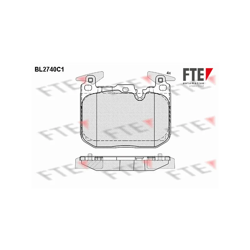 Jeu de 4 plaquettes de frein avant FTE BL2740C1