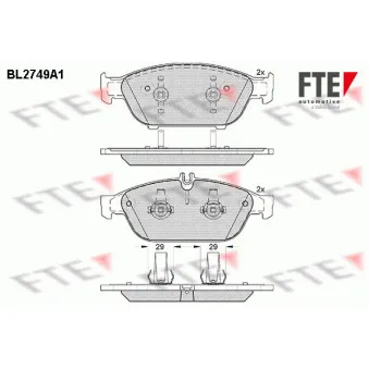 Jeu de 4 plaquettes de frein avant FTE BL2749A1