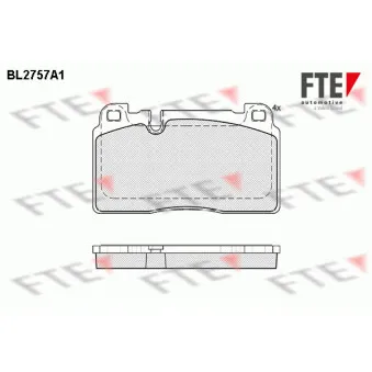 Jeu de 4 plaquettes de frein avant FTE BL2757A1