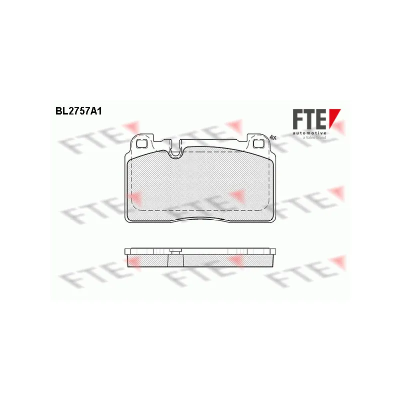 Jeu de 4 plaquettes de frein avant FTE BL2757A1