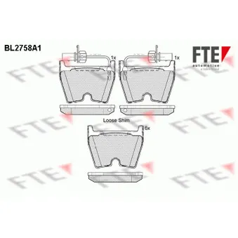 Jeu de 4 plaquettes de frein avant FTE BL2758A1